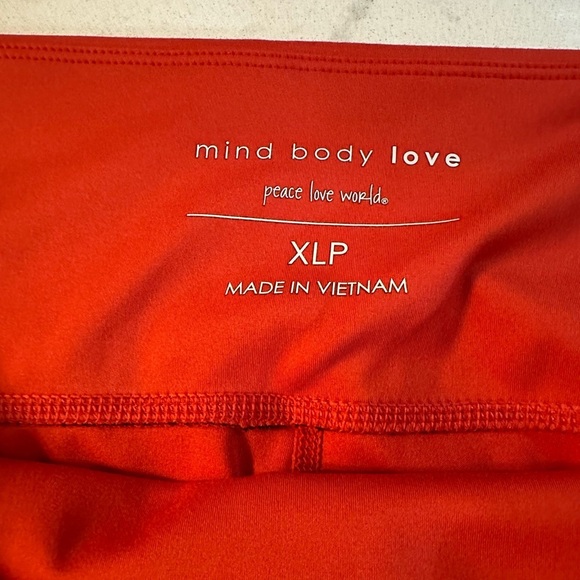 Peace Love World Mind Body Love Color Block Leggings XLP red/black with pockets - Picture 6 of 14